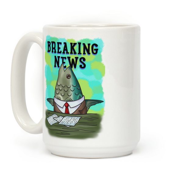 Fish News Anchor Parody Coffee Mug Fish News Anchor Parody Coffee Mug