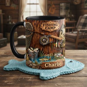 Fishing Camp Coffee Accent Mug - Personalized Gifts For Fishing Lovers 03pata090126