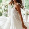 Flattering Tiered Ruffle Empire Waist Mini Summer Sundress - White Flattering Tiered Ruffle Empire Waist Mini Summer Sundress - White