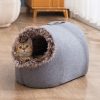 Fleece-Lined Cat Bed