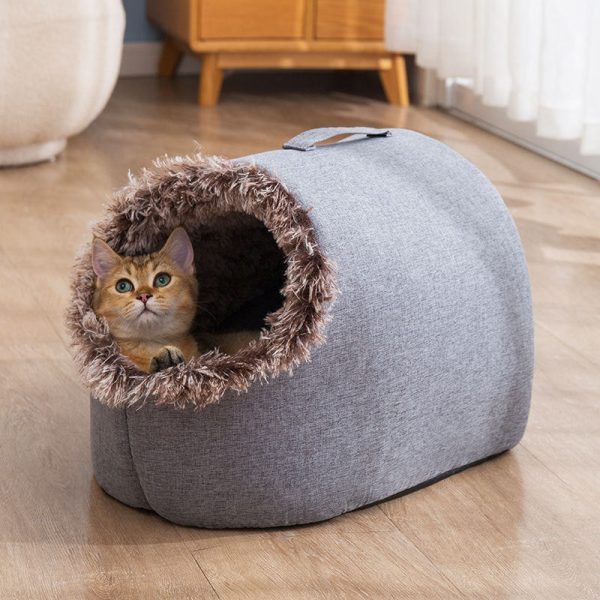 Fleece-Lined Cat Bed