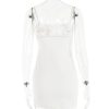 Floral Applique Lace Patchwork Slip Mini Dress Floral Applique Lace Patchwork Slip Mini Dress