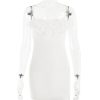 Floral Applique Lace Patchwork Slip Mini Dress Floral Applique Lace Patchwork Slip Mini Dress