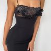 Floral Applique Lace Patchwork Slip Mini Dress Floral Applique Lace Patchwork Slip Mini Dress