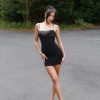 Floral Applique Lace Patchwork Slip Mini Dress Floral Applique Lace Patchwork Slip Mini Dress