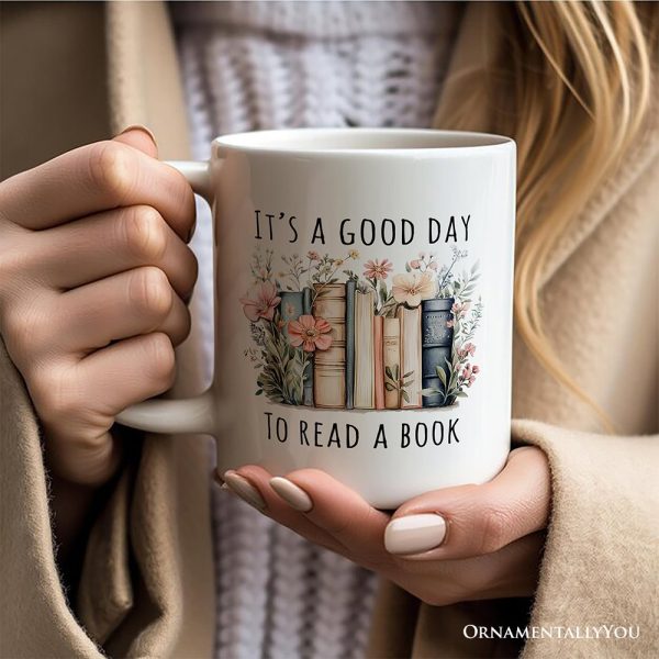Floral Books Personalized Mug, It's a Good Day To Read a Book Reader Bookwork Gift With Custom Name Floral Books Personalized Mug, It's a Good Day To Read a Book Reader Bookwork Gift With Custom Name