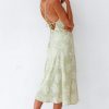 Floral Cowl Neck High Slit Slip Midi Dress - Sage Green Floral Cowl Neck High Slit Slip Midi Dress - Sage Green