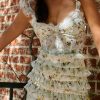 Floral Layered Ruffle Corset Midi Dress Floral Layered Ruffle Corset Midi Dress