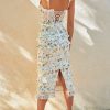 Floral Layered Ruffle Corset Midi Dress Floral Layered Ruffle Corset Midi Dress