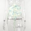 Floral Print Mesh Off Shoulder Long Sleeve Mini Dress With Corset Floral Print Mesh Off Shoulder Long Sleeve Mini Dress With Corset