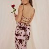 Floral Print Strappy Back Tie-Up Midi Dress