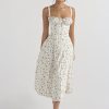 Floral Print Tie-Up Strap Flowy Midi Dress Floral Print Tie-Up Strap Flowy Midi Dress