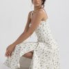 Floral Print Tie-Up Strap Flowy Midi Dress Floral Print Tie-Up Strap Flowy Midi Dress