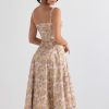 Floral Print Tie-Up Strap Flowy Midi Dress Floral Print Tie-Up Strap Flowy Midi Dress