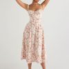 Floral Print Tie-Up Strap Flowy Midi Dress Floral Print Tie-Up Strap Flowy Midi Dress
