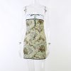 Floral Printed Lace Up Tube Mini Dress Floral Printed Lace Up Tube Mini Dress