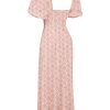 Floral Print Square Neckline Puff Sleeves Maxi Dress Floral Print Square Neckline Puff Sleeves Maxi Dress