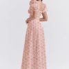 Floral Print Square Neckline Puff Sleeves Maxi Dress Floral Print Square Neckline Puff Sleeves Maxi Dress