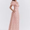 Floral Print Square Neckline Puff Sleeves Maxi Dress Floral Print Square Neckline Puff Sleeves Maxi Dress