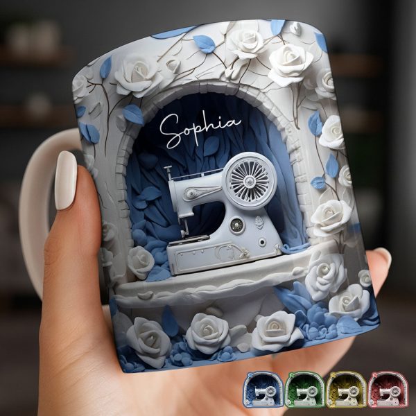 Floral Sewing Machine Creative Design - Personalized Custom Coffee Mug - HOB018_MG Floral Sewing Machine Creative Design - Personalized Custom Coffee Mug - HOB018_MG