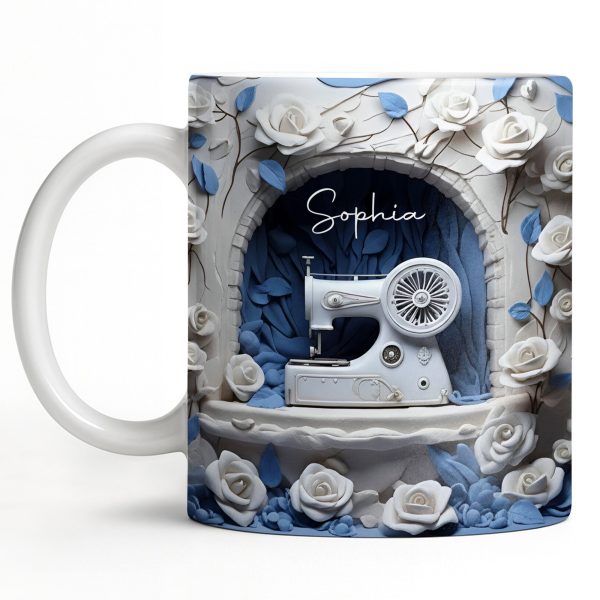 Floral Sewing Machine Creative Design - Personalized Custom Coffee Mug - HOB018_MG Floral Sewing Machine Creative Design - Personalized Custom Coffee Mug - HOB018_MG