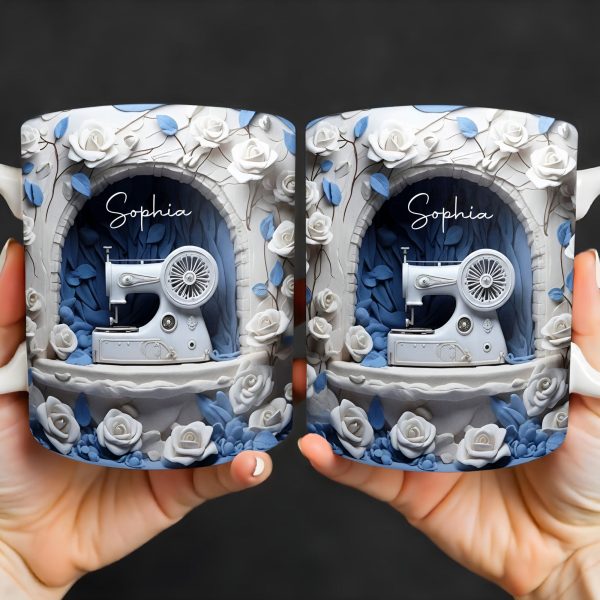 Floral Sewing Machine Creative Design - Personalized Custom Coffee Mug - HOB018_MG Floral Sewing Machine Creative Design - Personalized Custom Coffee Mug - HOB018_MG
