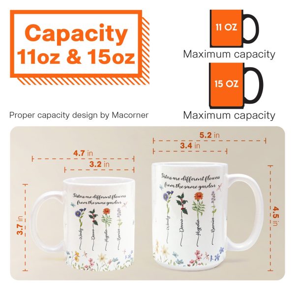 Floral Style Sisters Are Different Flowers From The Same Garden - Personalized Mug Floral Style Sisters Are Different Flowers From The Same Garden - Personalized Mug