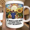 Flower Field A Girl And Her Dog And Cat - Personalized Mug Flower Field A Girl And Her Dog And Cat - Personalized Mug