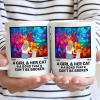 Flower Field A Girl And Her Dog And Cat - Personalized Mug Flower Field A Girl And Her Dog And Cat - Personalized Mug