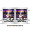 Flower Field A Girl And Her Dog And Cat - Personalized Mug Flower Field A Girl And Her Dog And Cat - Personalized Mug
