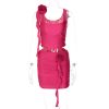 Flower Frill Applique Top and Bodycon Mini Skirt Set