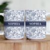 Flower Toile De Jouy Custom Color - Personalized Mug Flower Toile De Jouy Custom Color - Personalized Mug