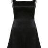 Flowy Four Way Square Neck Fit & Flare Chiffon Mini Summer Sundress - Black Flowy Four Way Square Neck Fit & Flare Chiffon Mini Summer Sundress - Black