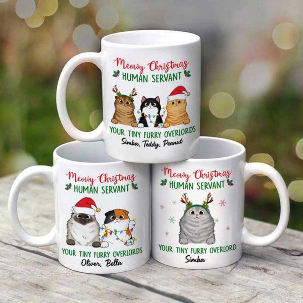 Fluffy Cats Meowy Christmas Human Servant Personalized Mug Fluffy Cats Meowy Christmas Human Servant Personalized Mug