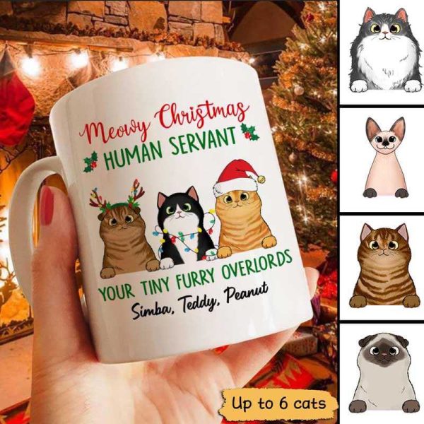 Fluffy Cats Meowy Christmas Human Servant Personalized Mug Fluffy Cats Meowy Christmas Human Servant Personalized Mug