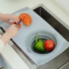 Foldable 3-In-1 Cutting Board With Drain Basket Foldable 3-In-1 Cutting Board With Drain Basket
