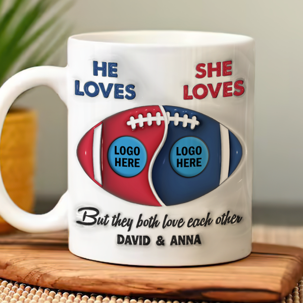 Football Couple Custom Team Logo - Personalized Mug - Gifts For American Football Lover | TM15 HN02 Football Couple Custom Team Logo - Personalized Mug - Gifts For American Football Lover | TM15 HN02