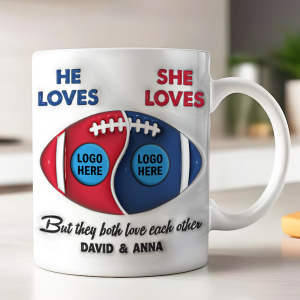 Football Couple Custom Team Logo - Personalized Mug - Gifts For American Football Lover | TM15 HN02