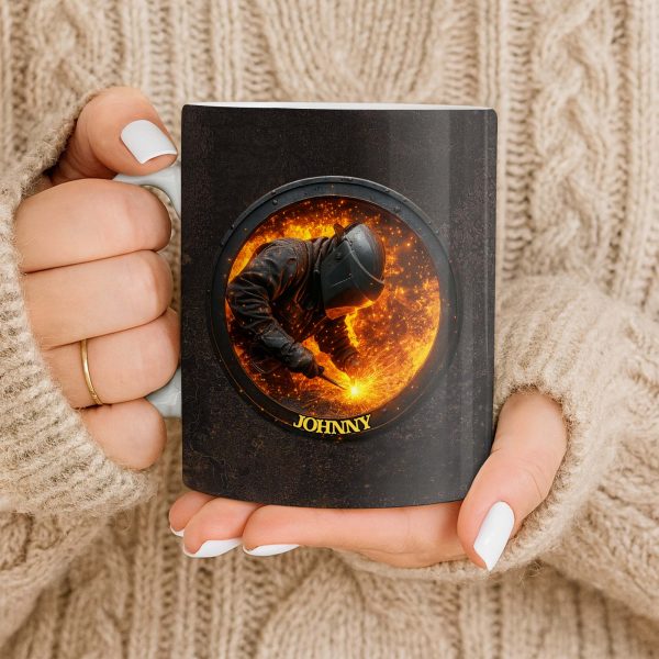 For My Fearless Welder Featuring A Sparks-Filled Scene - Personalized Custom Coffee Mug - JBS070_MG For My Fearless Welder Featuring A Sparks-Filled Scene - Personalized Custom Coffee Mug - JBS070_MG