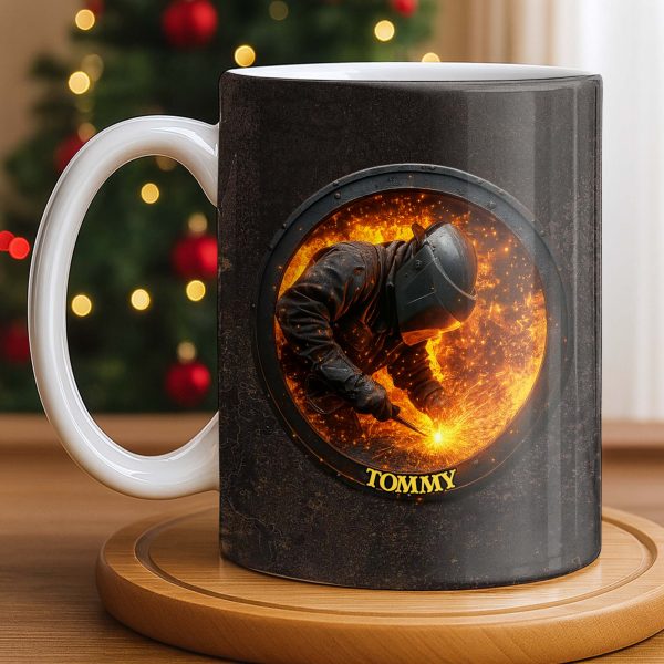 For My Fearless Welder Featuring A Sparks-Filled Scene - Personalized Custom Coffee Mug - JBS070_MG For My Fearless Welder Featuring A Sparks-Filled Scene - Personalized Custom Coffee Mug - JBS070_MG