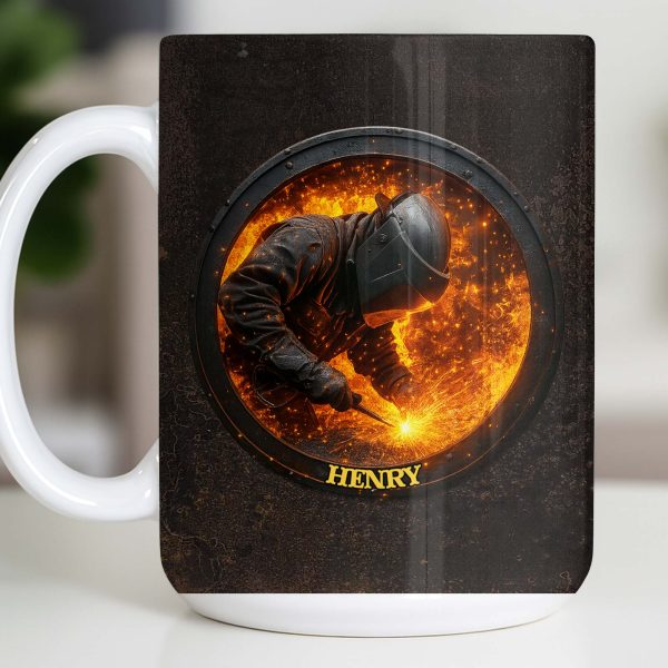 For My Fearless Welder Featuring A Sparks-Filled Scene - Personalized Custom Coffee Mug - JBS070_MG For My Fearless Welder Featuring A Sparks-Filled Scene - Personalized Custom Coffee Mug - JBS070_MG