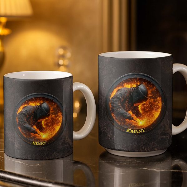 For My Fearless Welder Featuring A Sparks-Filled Scene - Personalized Custom Coffee Mug - JBS070_MG For My Fearless Welder Featuring A Sparks-Filled Scene - Personalized Custom Coffee Mug - JBS070_MG