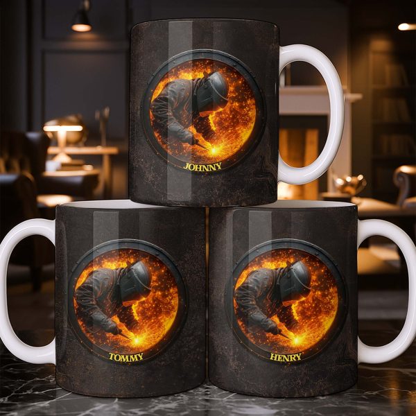 For My Fearless Welder Featuring A Sparks-Filled Scene - Personalized Custom Coffee Mug - JBS070_MG For My Fearless Welder Featuring A Sparks-Filled Scene - Personalized Custom Coffee Mug - JBS070_MG
