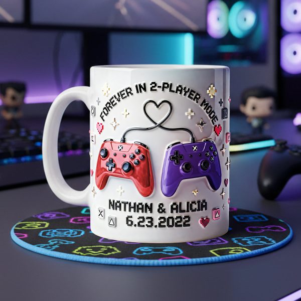 Forever In 2-Player Mode - Personalized Ceramic Mug - Gift For Couples, Gamers NL122 Forever In 2-Player Mode - Personalized Ceramic Mug - Gift For Couples, Gamers NL122
