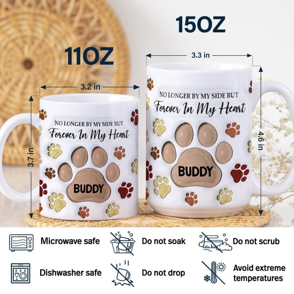 Forever In My Heart - Memorial Gift For Dog Lovers, Cat Lovers - 3D Inflated Effect Printed Mug, Personalized White Edge-to-Edge Mug Forever In My Heart - Memorial Gift For Dog Lovers, Cat Lovers - 3D Inflated Effect Printed Mug, Personalized White Edge-to-Edge Mug
