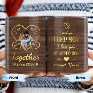 Forever Yours Romantic Heart Quote - Personalized Custom Coffee Mug - CPL152_MG