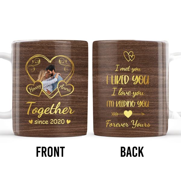Forever Yours Romantic Heart Quote - Personalized Custom Coffee Mug - CPL152_MG Forever Yours Romantic Heart Quote - Personalized Custom Coffee Mug - CPL152_MG