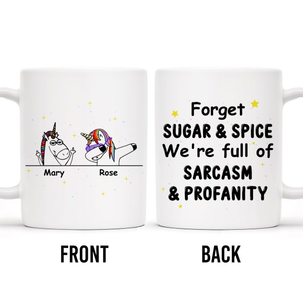 Forget Sugar & Spice Mug Featuring Unicorns & Stars - Personalized Custom Coffee Mug - COL033_MG Forget Sugar & Spice Mug Featuring Unicorns & Stars - Personalized Custom Coffee Mug - COL033_MG