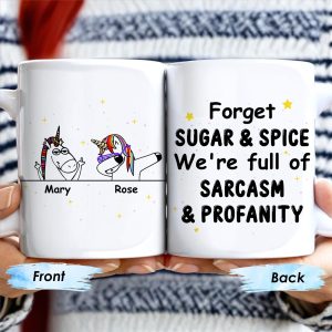 Forget Sugar & Spice Mug Featuring Unicorns & Stars - Personalized Custom Coffee Mug - COL033_MG