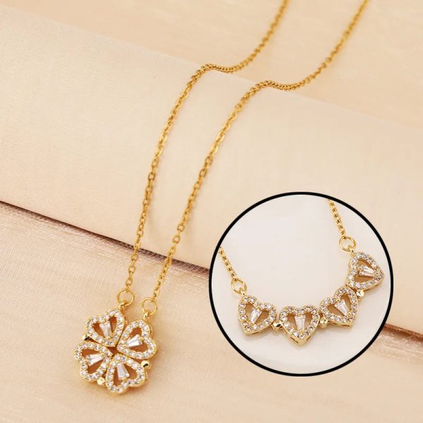 Four Leaf Clover Heart Necklace in Gift Box Four Leaf Clover Heart Necklace in Gift Box
